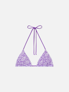 Top de bikini triangular Leah con estampado paisley 