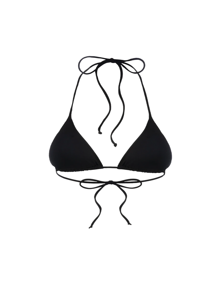 Woman black triangle top swimsuit Leah