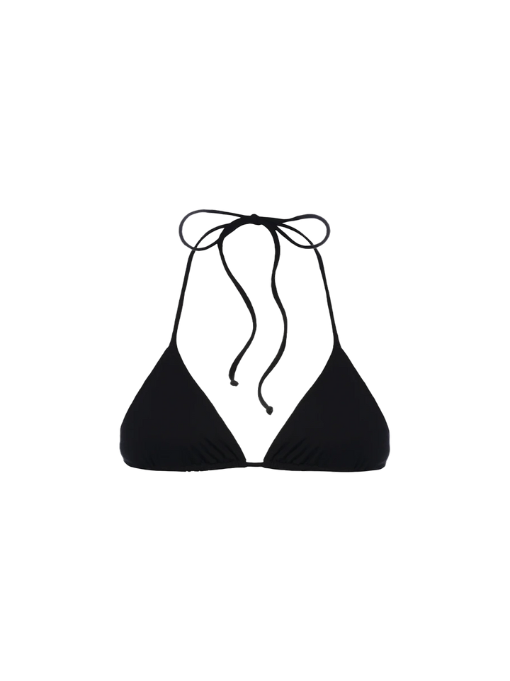 Woman black triangle top swimsuit Leah