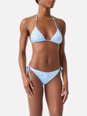 Leah Virgo Triangel-Bikini mit floralem Vintage-Print 