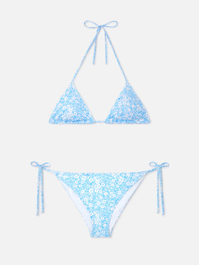Leah Virgo Triangel-Bikini mit floralem Vintage-Print 