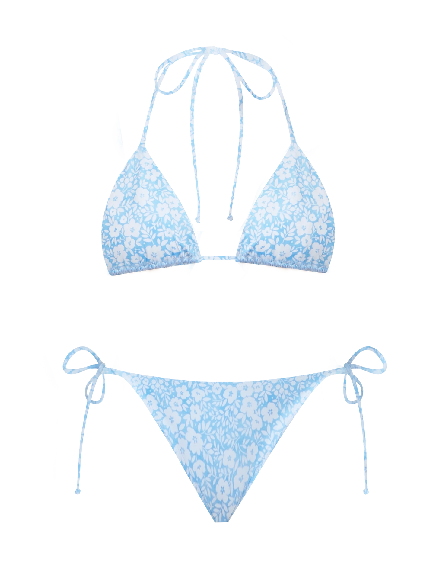 Bikini da donna a triangolo Leah Virgo fiori vintage
