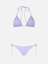 Woman lilac classic triangle bikini Leah Virgo