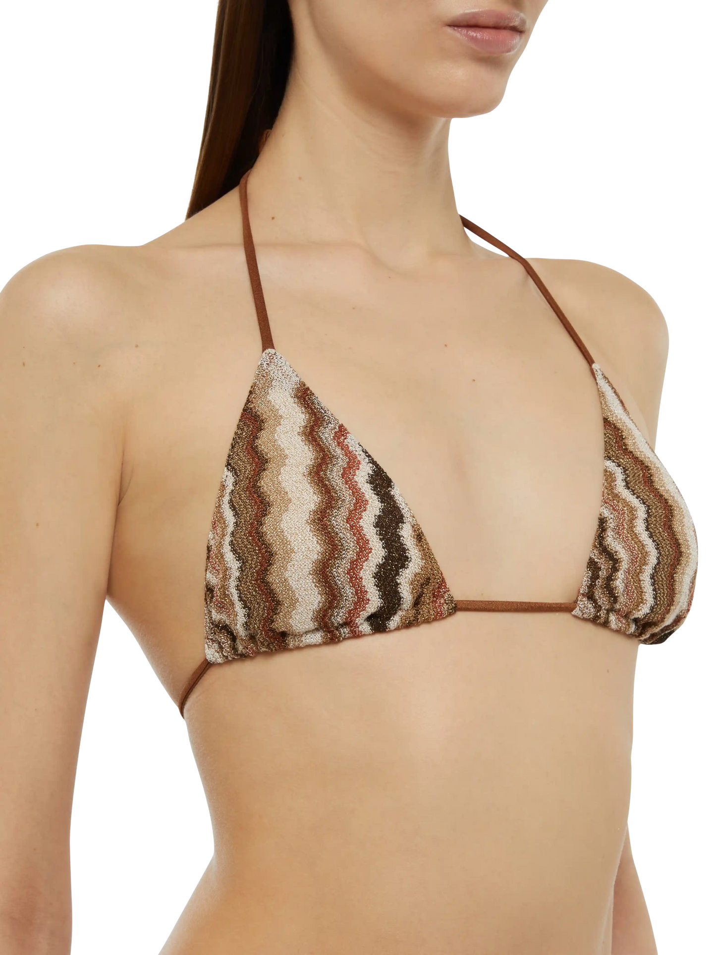 Raschel knit classic bikini Leah Virgo with wave pattern