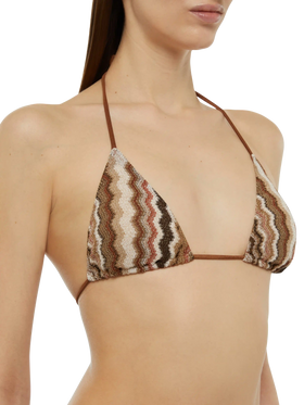 Raschel knit classic bikini Leah Virgo with wave pattern