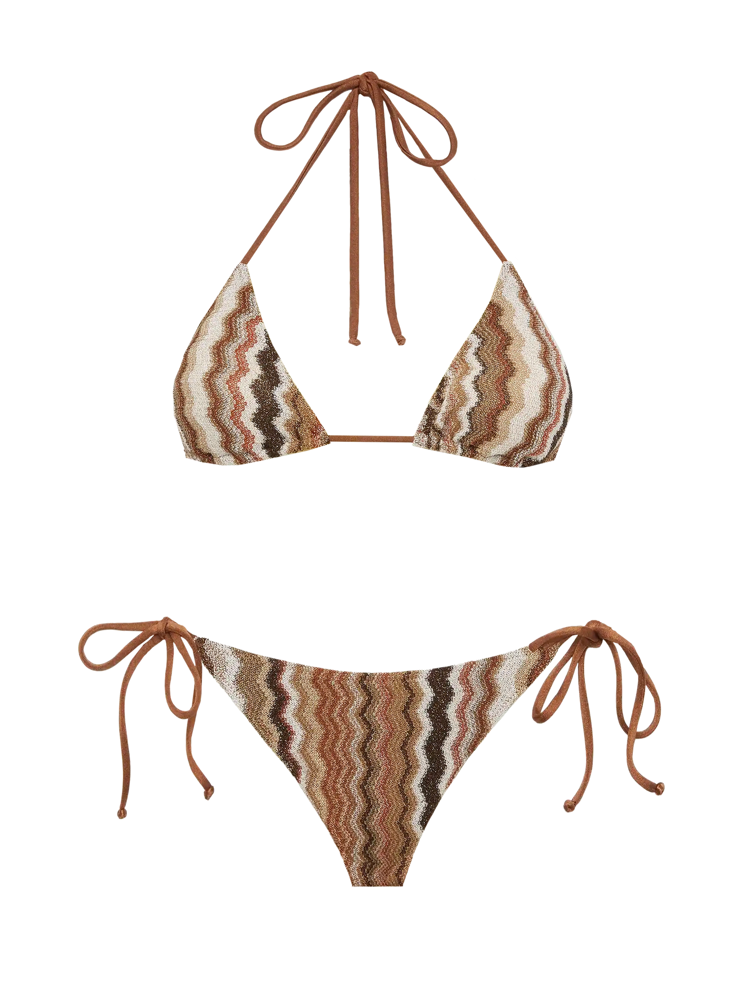 Raschel knit classic bikini Leah Virgo with wave pattern
