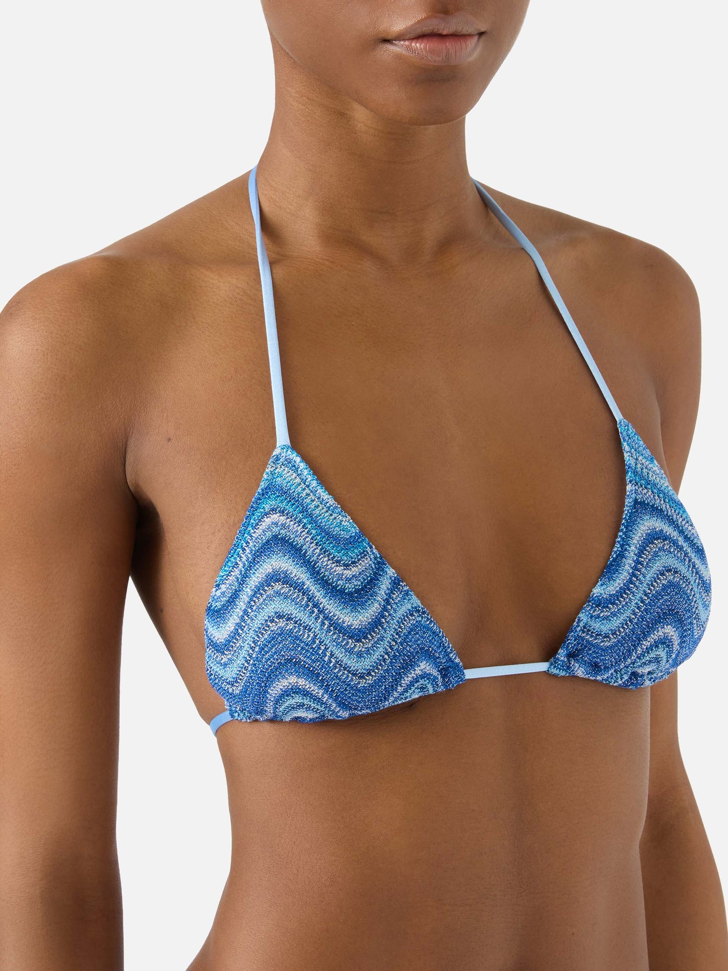 Bikini Leah Marielle in raschel onde degradé blu