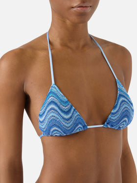 Bikini Leah Marielle in raschel onde degradé blu