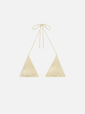 Leah top bikini triangolo shimmer oro