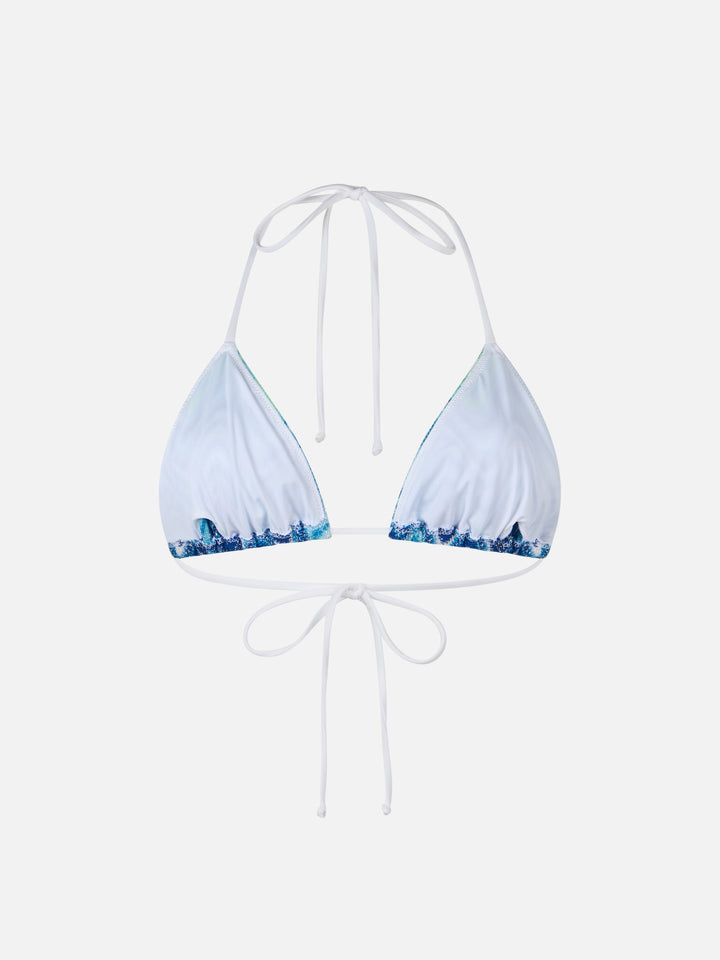 Woman raschel knit triangle top swimsuit Leah