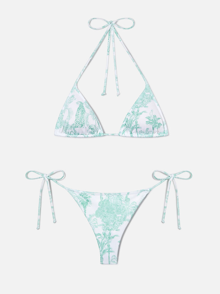 Leah Marielle green toile de jouy bikini