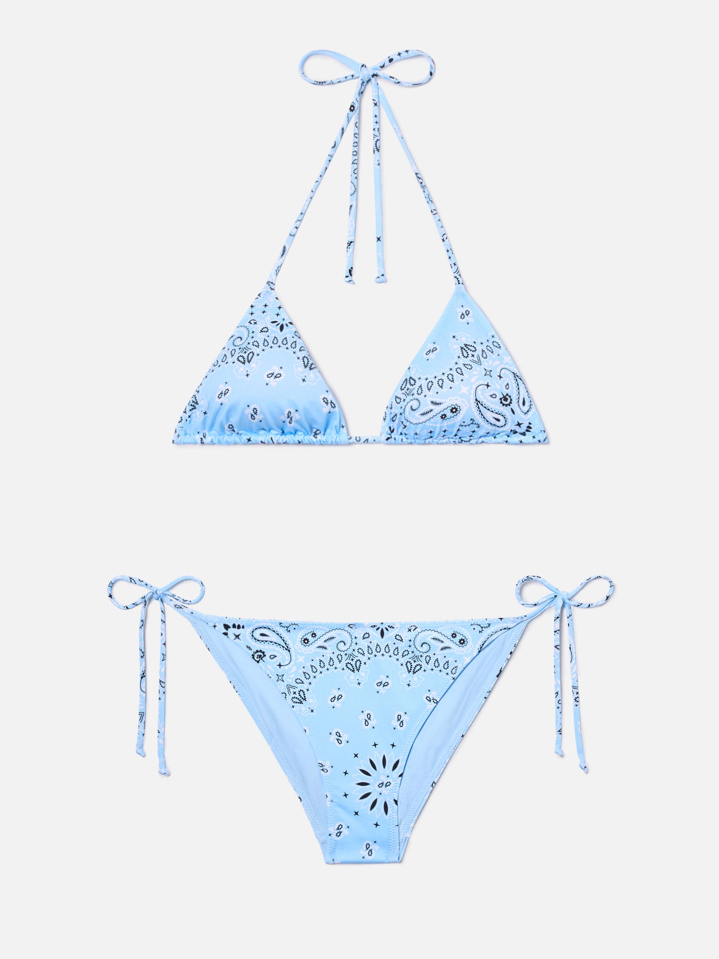 Leah Virgo light blue bandana print bikini
