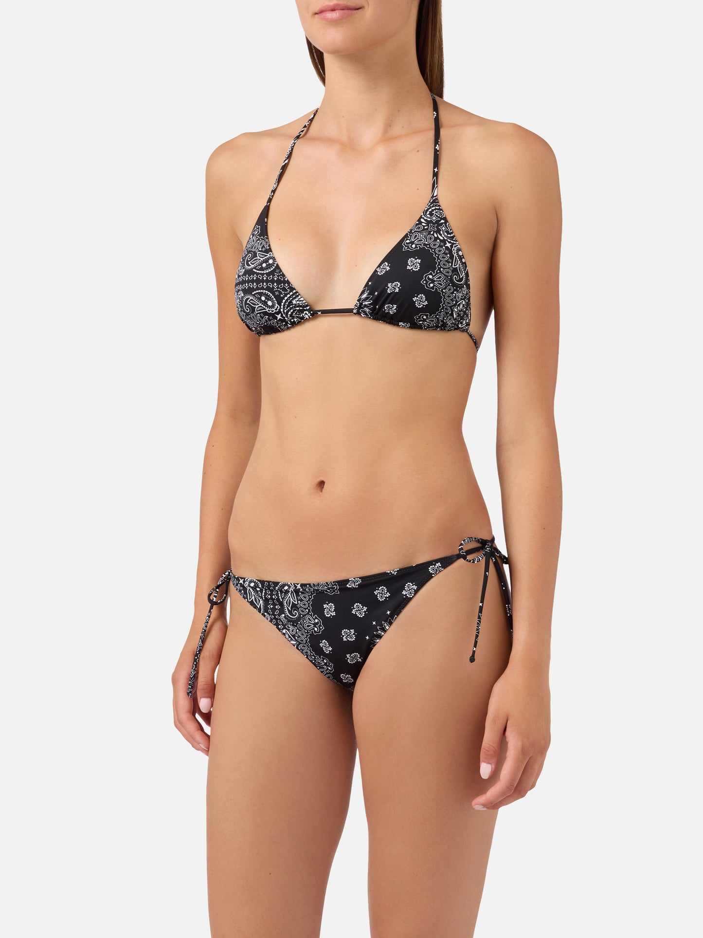 Bikini Leah Virgo à imprimé bandana noir 