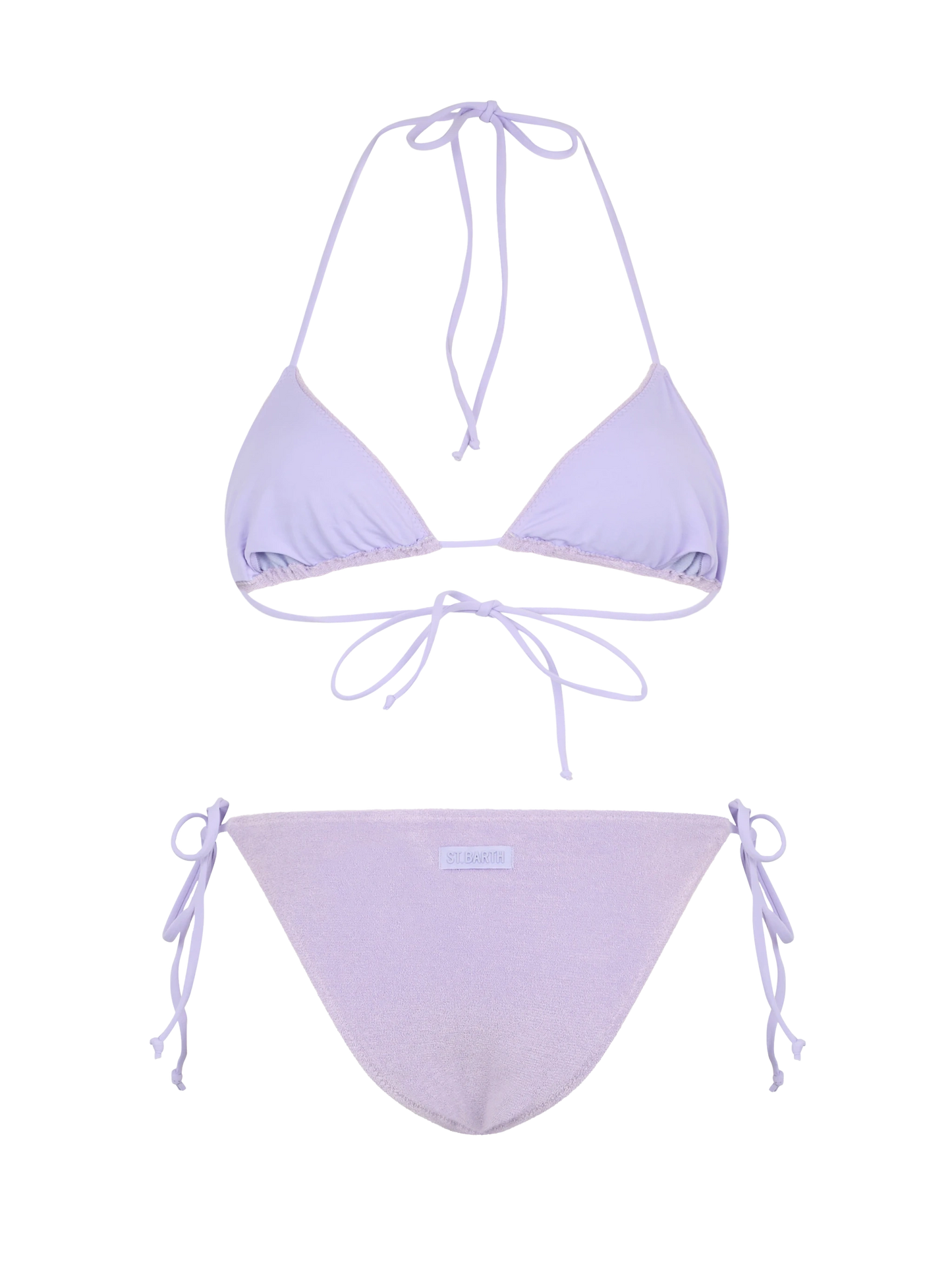 Woman lilac terry triangle bikini Leah Virgo - MC2 Saint Barth