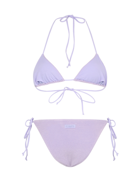 Woman lilac terry triangle bikini Leah Virgo - MC2 Saint Barth