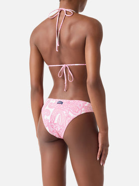 Leah Lido pink paisley triangle bikini