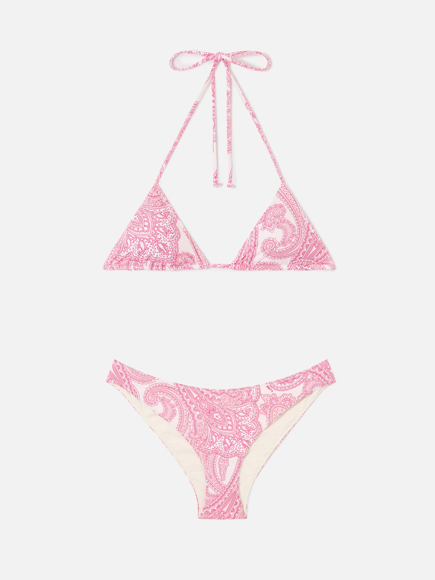 Leah Lido pink paisley triangle bikini