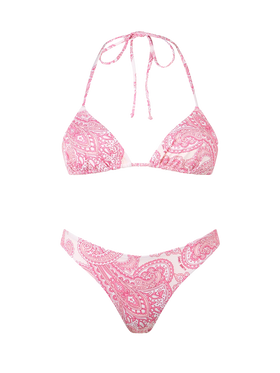 Woman pink paisley triangle bikini Leah Lido – MC2 Saint Barth