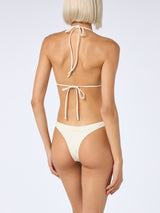 Woman cream triangle top swimsuit Leah