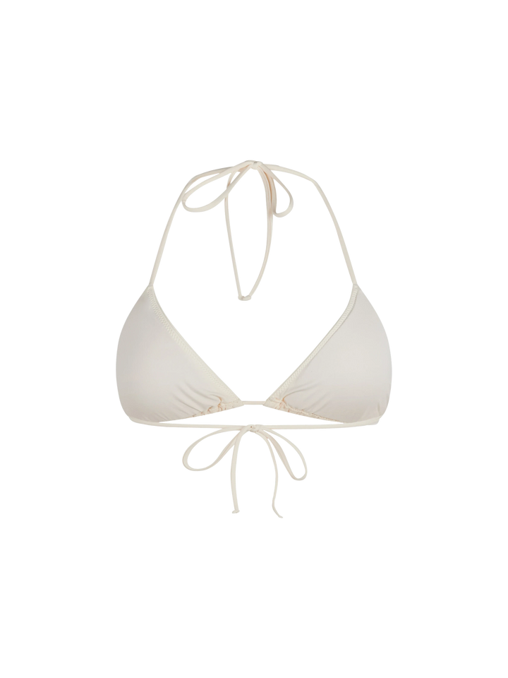 Woman cream triangle top swimsuit Leah