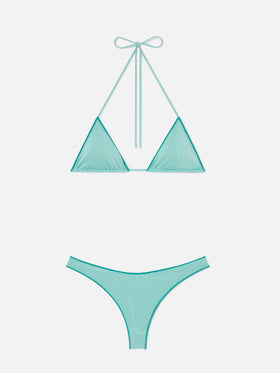 Bikini triangle Leah Naomi en lurex vert d’eau 