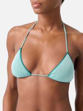 Bikini triangle Leah Naomi en lurex vert d’eau 