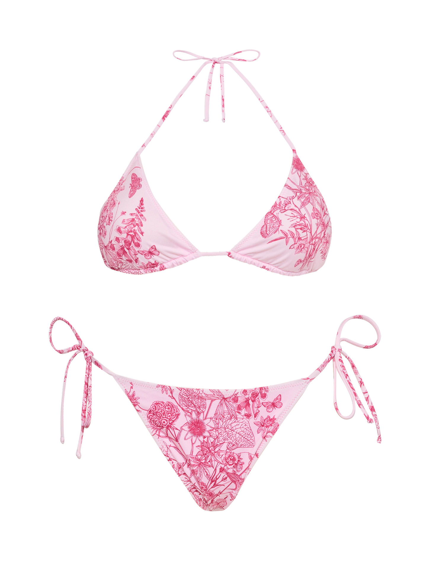Classic triangle bikini Leah Marielle with toile de jouy print