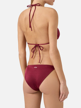 Leah Virgo red glossy finish bikini with charms