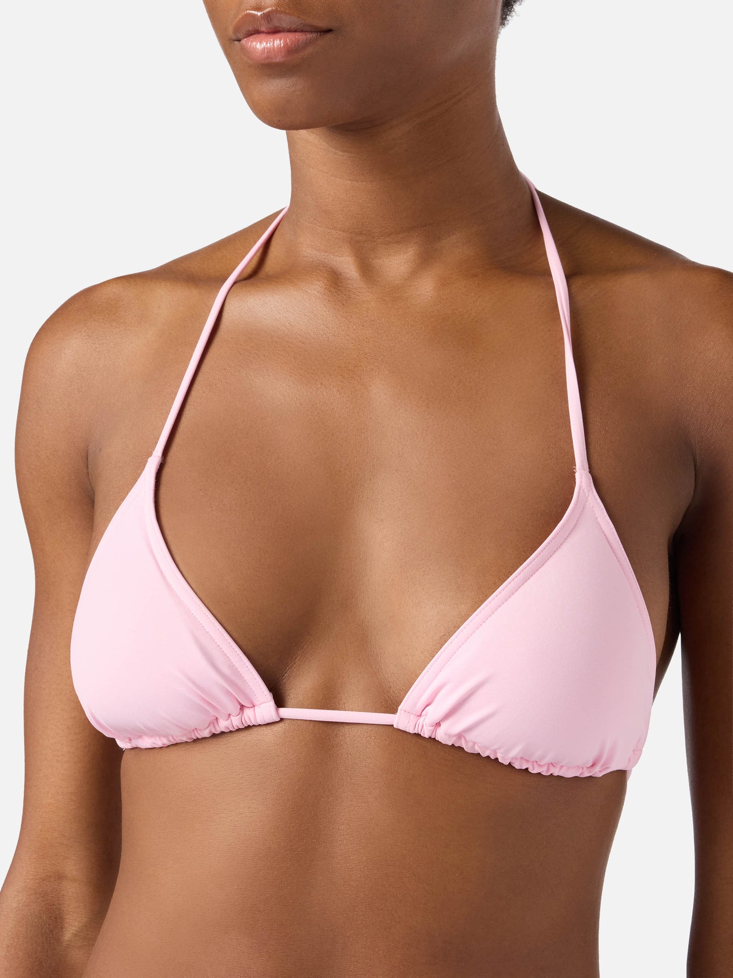Leah Marielle light pink triangle bikini with ties