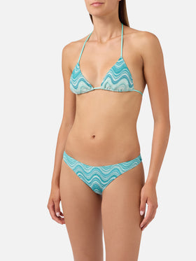 Leah Naomi Bikini aus wassergrünem Raschel mit degradé-Effekt 