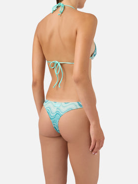 Leah Naomi Bikini aus wassergrünem Raschel mit degradé-Effekt 