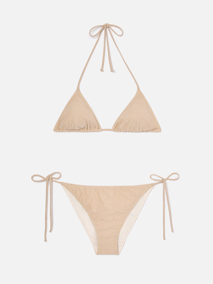Leah Teen gold lurex triangle bikini