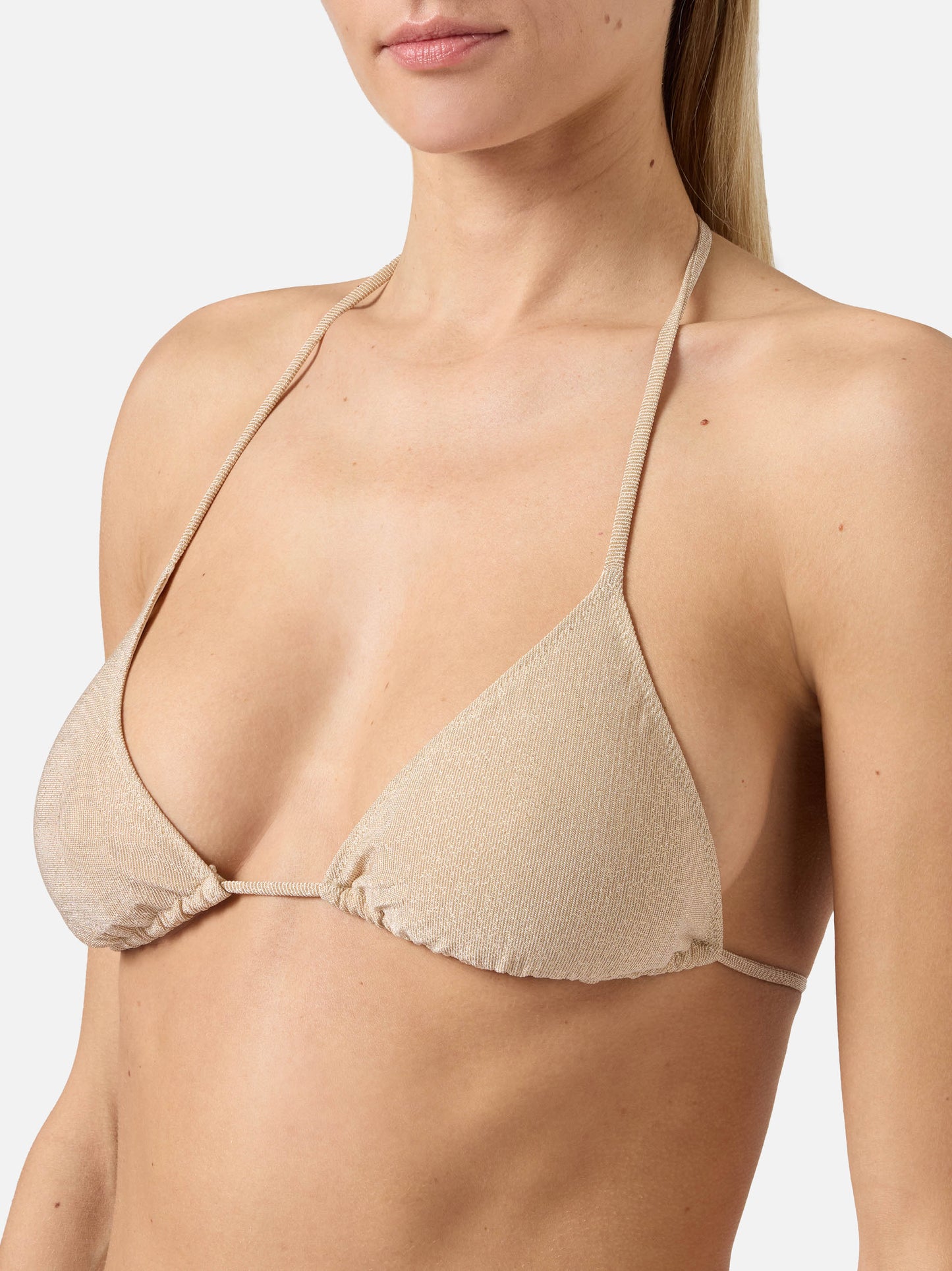 Leah Teen gold lurex triangle bikini