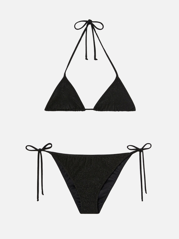 Leah Teen black lurex triangle bikini