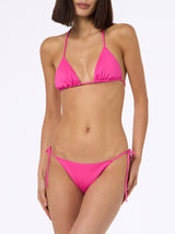 Woman fuchsia triangle bikini Leah Marielle