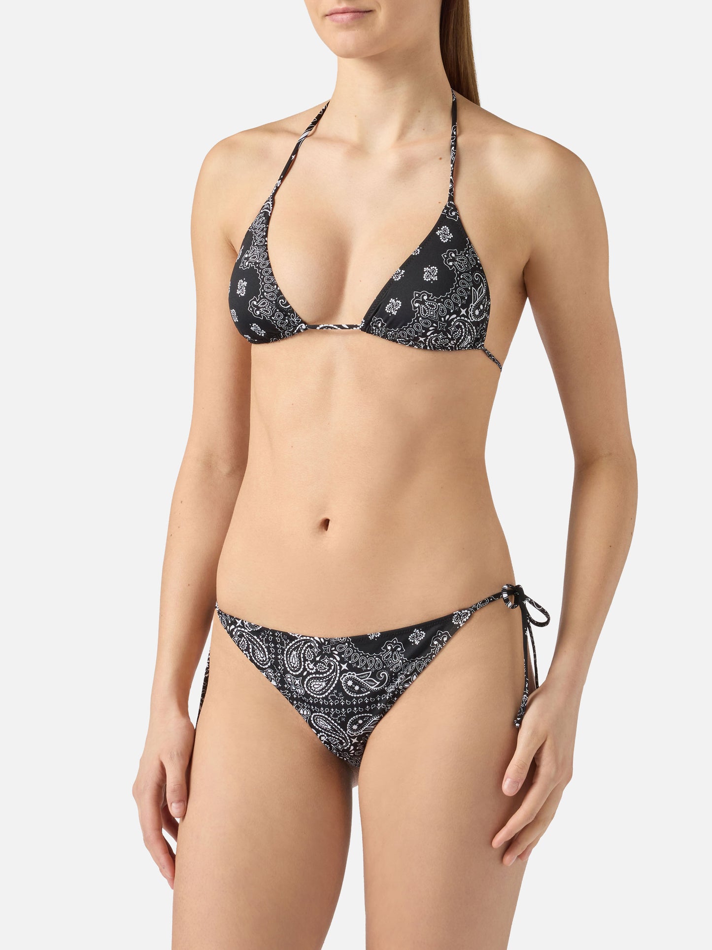 Bikini Leah Teen con stampa bandana nera