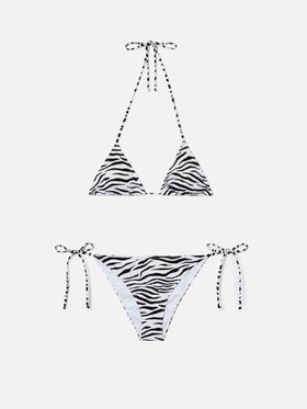 Leah Teen black and white zebra print bikini