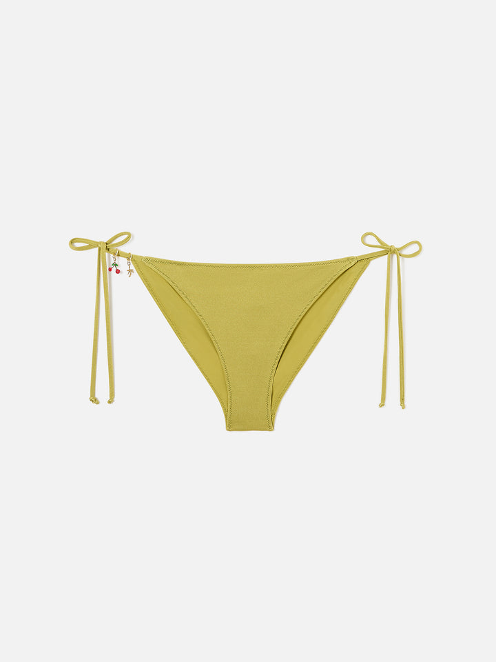 Leah Virgo Bikini in Pistaziengrün mit glänzendem Finish und Charms 