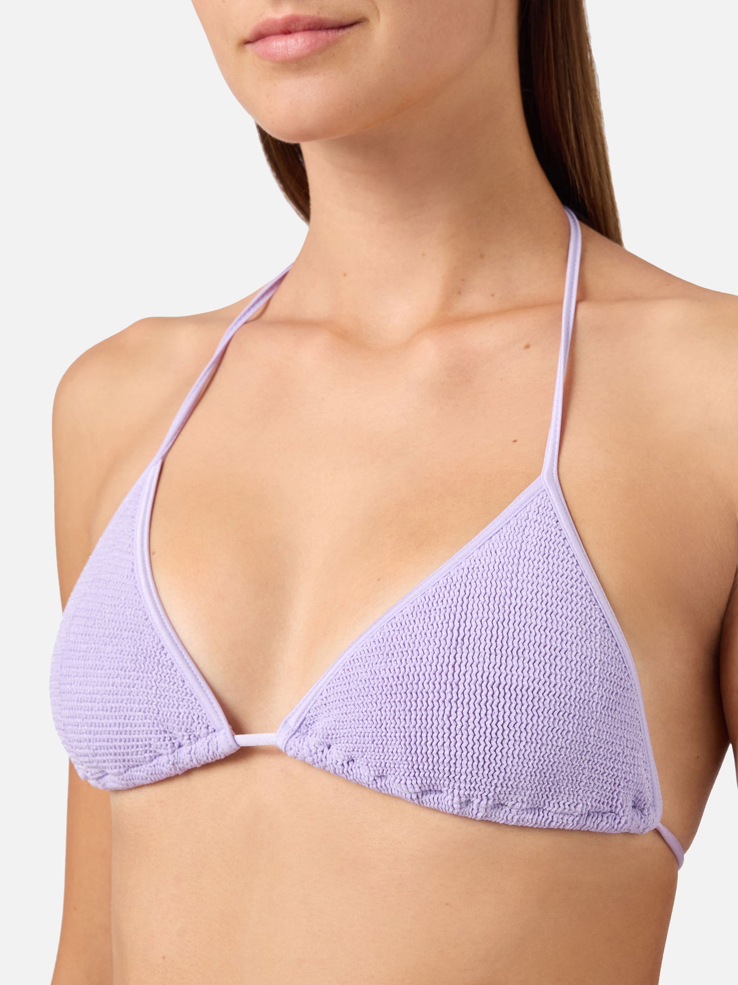 Bikini Leah Marielle en lurex froissé lilas 