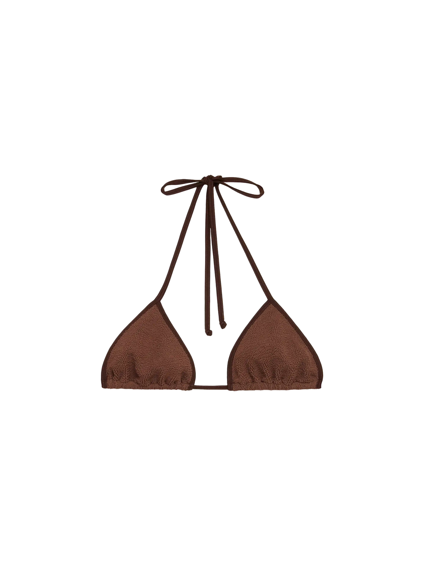 Leah – Braunes Crinkle-Triangel-Top