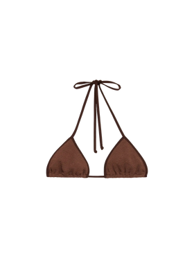 Leah – Braunes Crinkle-Triangel-Top