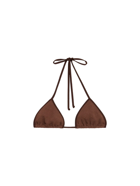 Leah brown crinkle triangle top - MC2 Saint Barth