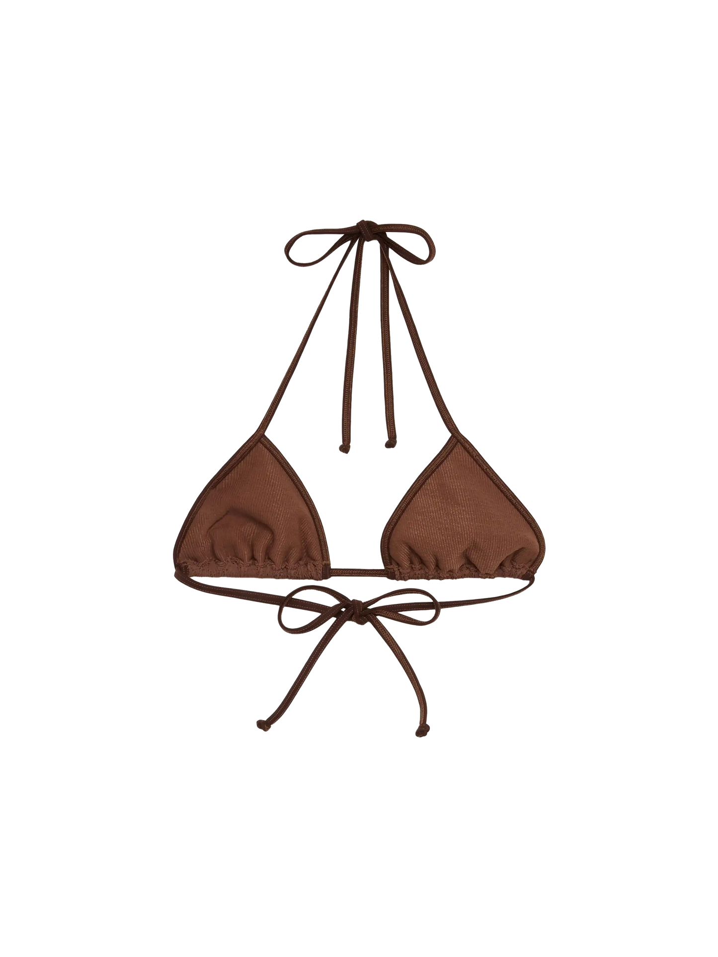 Leah – Braunes Crinkle-Triangel-Top