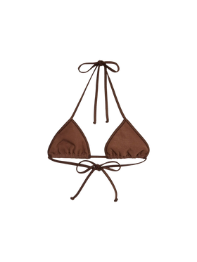 Leah – Braunes Crinkle-Triangel-Top