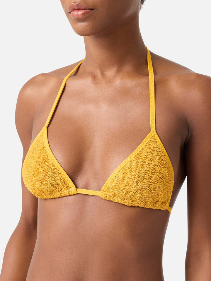 Ochre Leah String crinkle triangle bikini top
