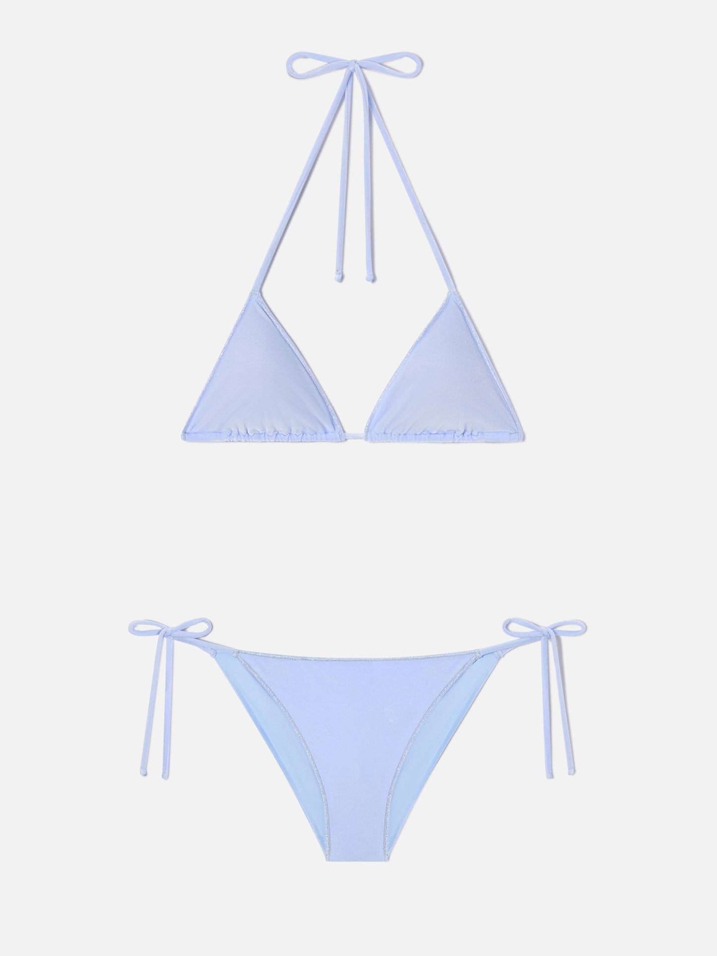 Leah Virgo Overlock bikini in light blue velvet