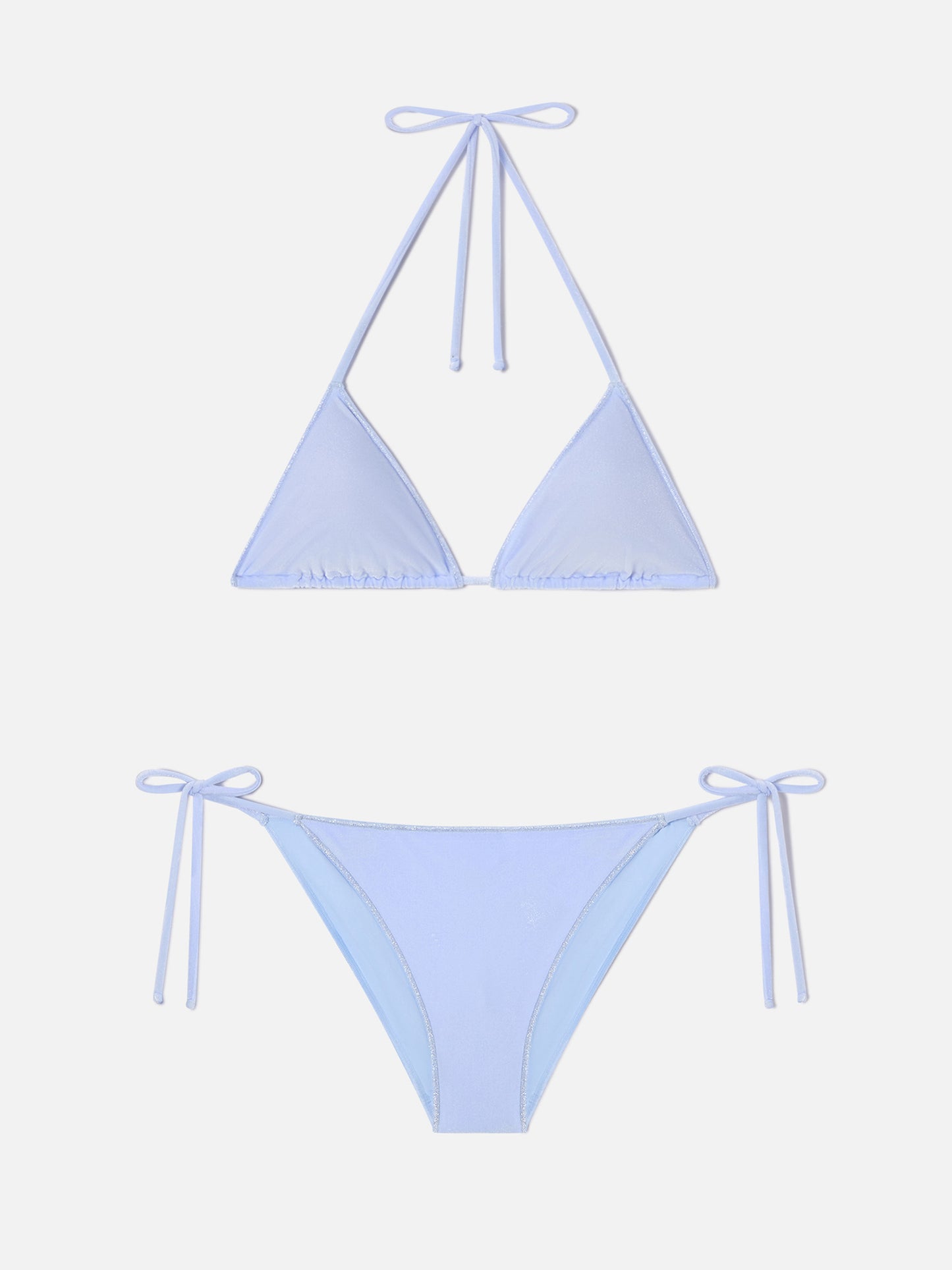 Leah Virgo Overlock bikini in light blue velvet