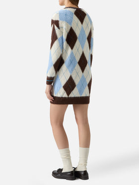 Ultraweiches Strickkleid für Damen mit Argyle-Jacquard