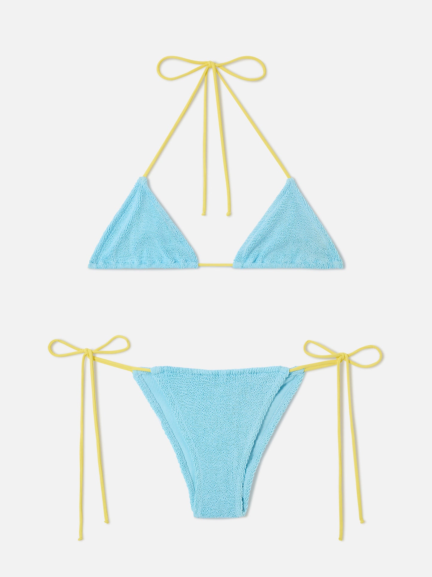Bikini Leontine en crinkle bleu clair avec passepoil | Édition spéciale 