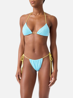 Bikini Leontine en crinkle bleu clair avec passepoil | Édition spéciale 